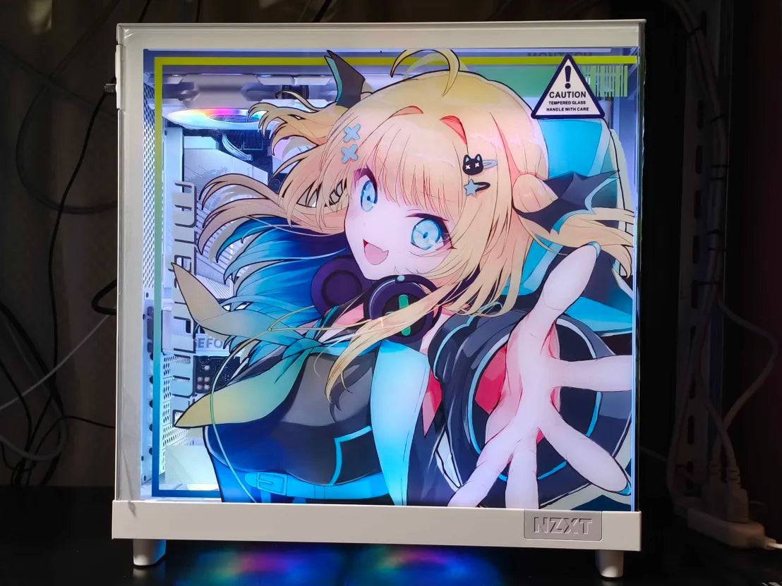 緑魔キャロライン コラボPC ハイエンド NZXT H6 Flow サイドパネル