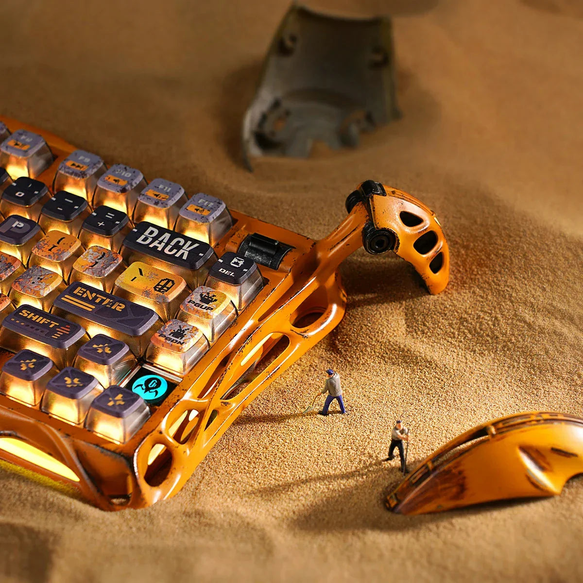 GravaStar Mercury K1 Pro バトルウォーンイエロー ワイヤレスキーボード（英語配列） 画像2