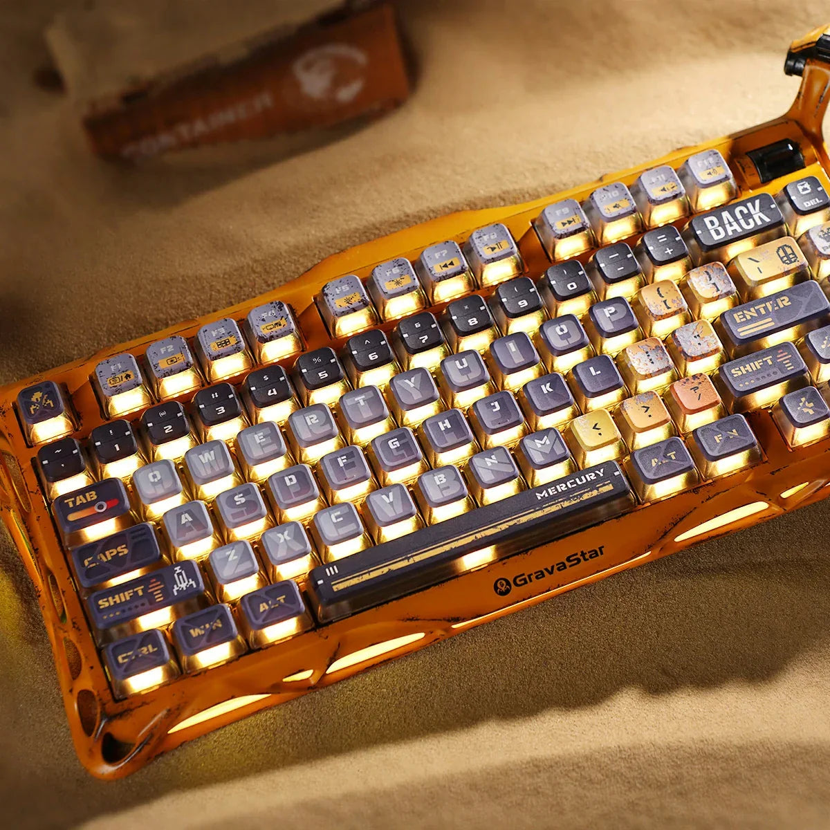 GravaStar Mercury K1 Pro バトルウォーンイエロー ワイヤレスキーボード（英語配列） 画像4