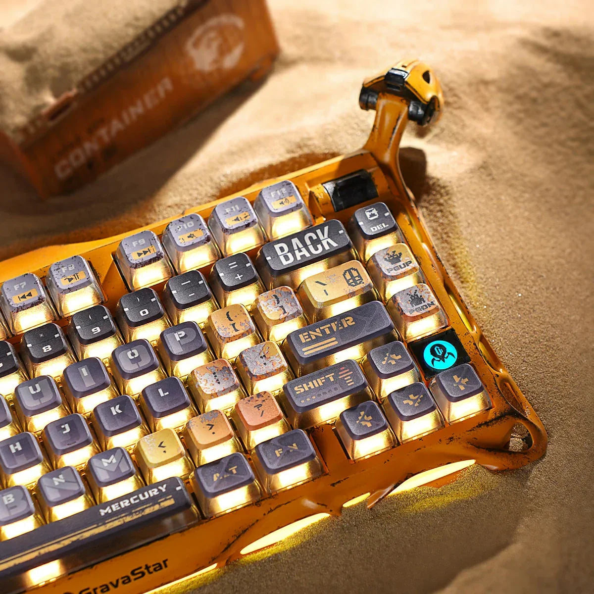 GravaStar Mercury K1 Pro バトルウォーンイエロー ワイヤレスキーボード（英語配列） 画像5