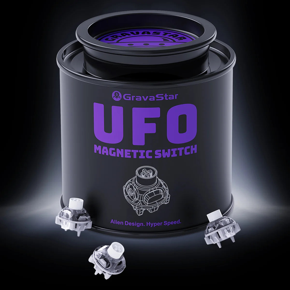 GravaStar UFO マグネティックスイッチ シルバー 65個入り（ホール効果） 画像1