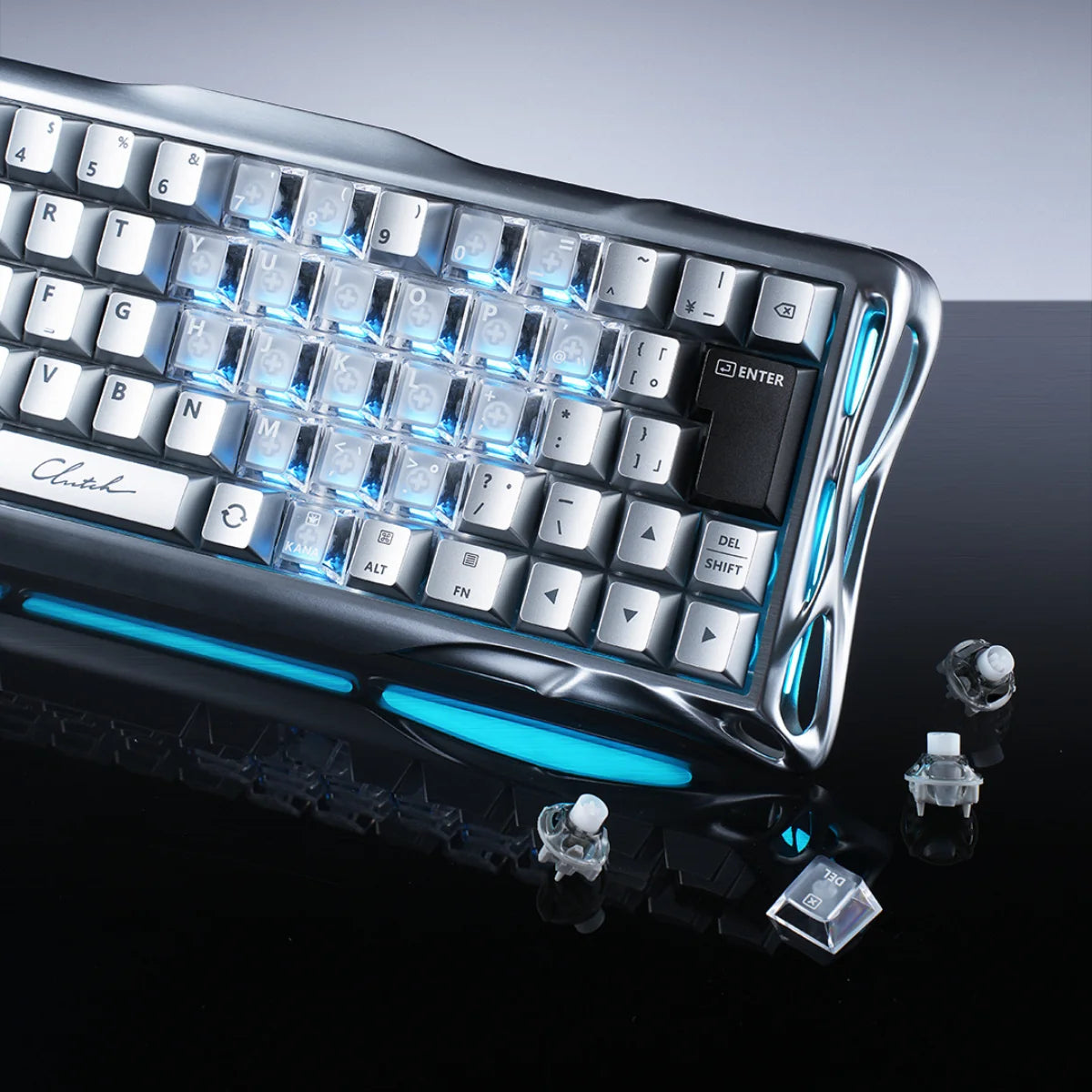 GravaStar Mercury V60 Pro クロームシルバー ワイヤレスキーボード（日本語配列） 画像4