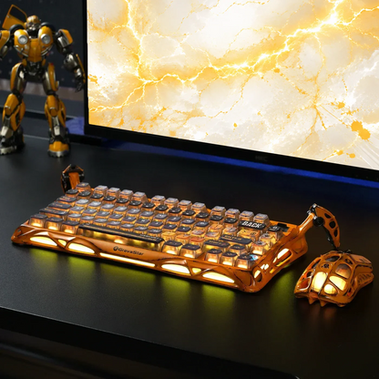 GravaStar Mercury K1 Pro バトルウォーンイエロー ワイヤレスキーボード（英語配列） 画像6