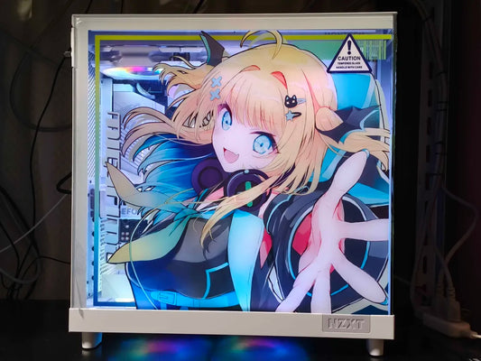 緑魔キャロライン コラボPC ハイエンド NZXT H6 Flow サイドパネル